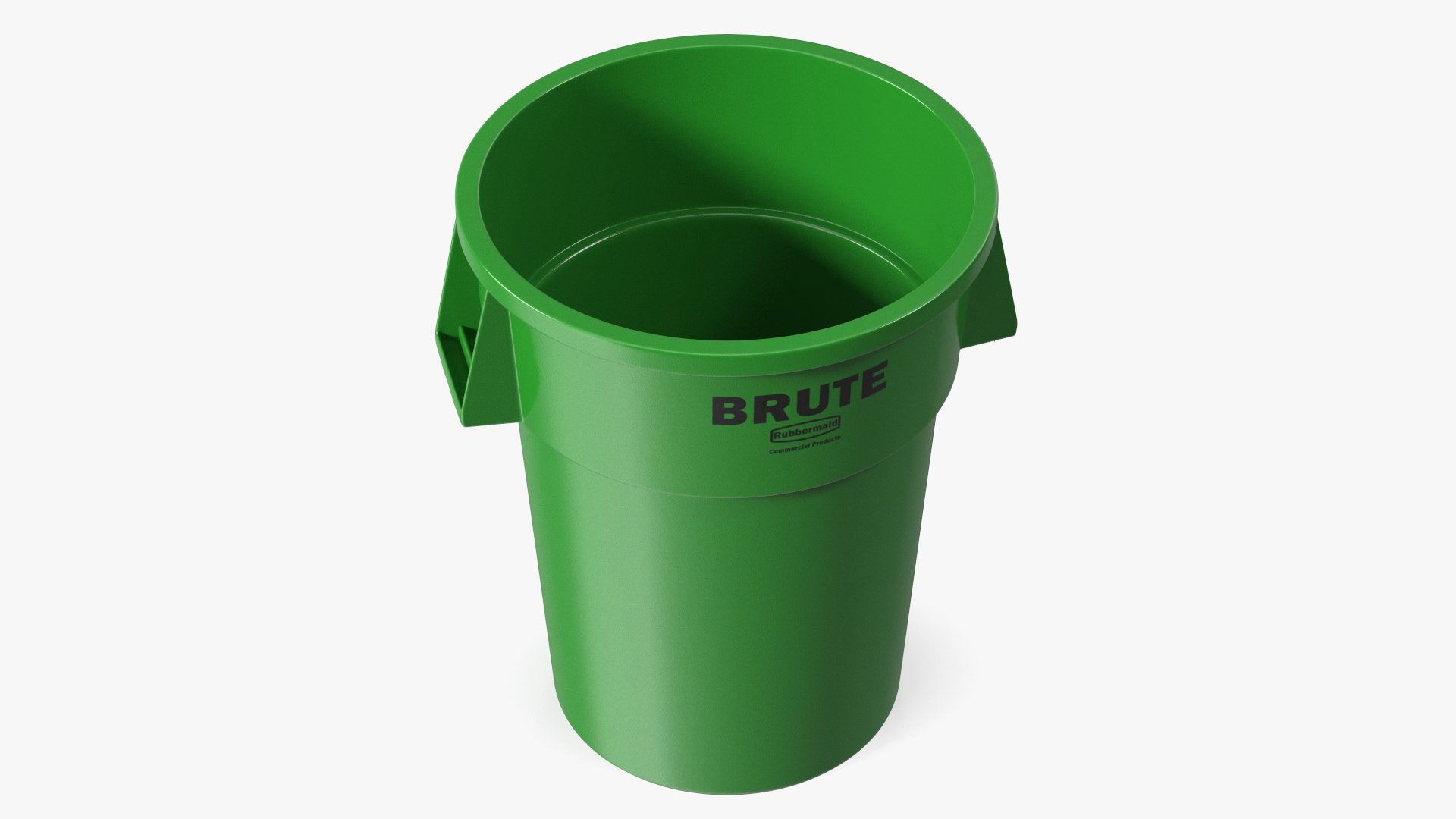 Green Round Waste Garbage Can 32 Gallon 3D model preview
