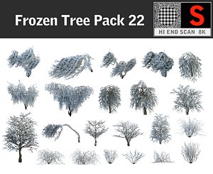 3d model frozen tree pack 22