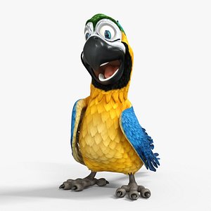 3D Macaw Parrot Rigged Low-poly 3D model