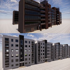 Office Building and dormitory-A3 3D model