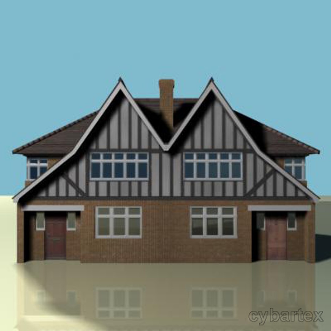3d House Semi Tudor Model