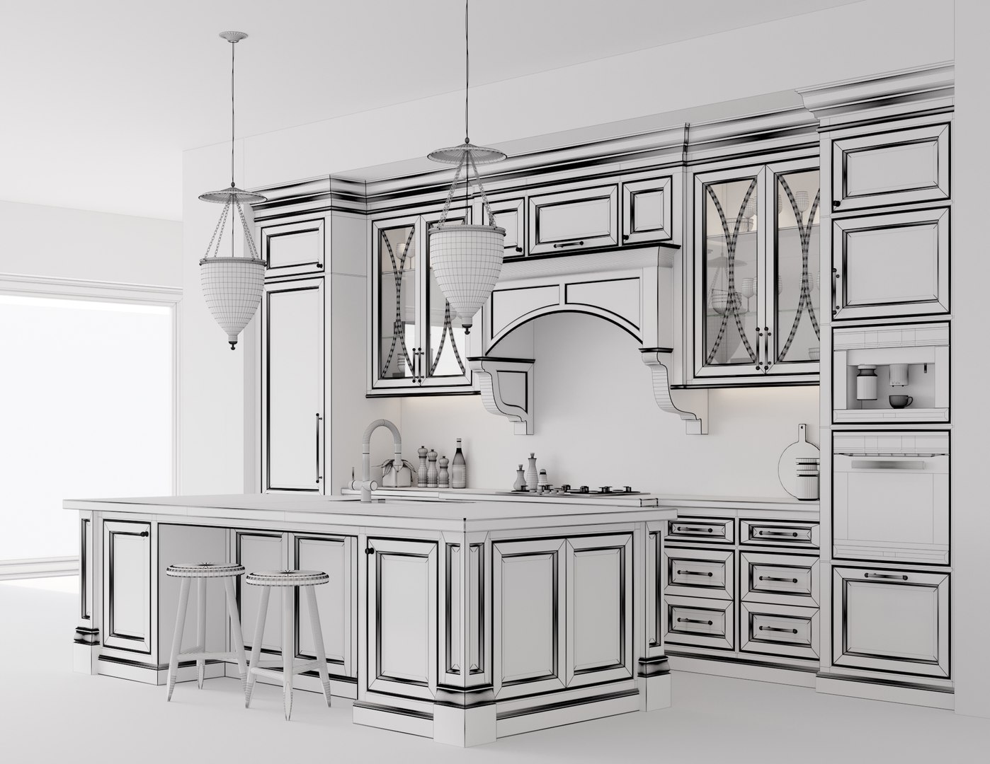 3D Classic Kitchen 7 Model - TurboSquid 1961557