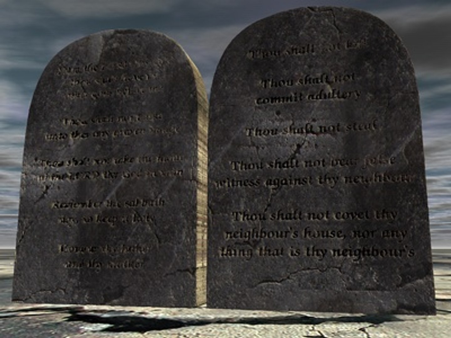 3d Model Stone Commandments