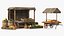Medieval Trading Market Shop with Cart