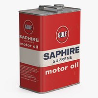 Vintage Gulf Engine Oil Storage Can Red