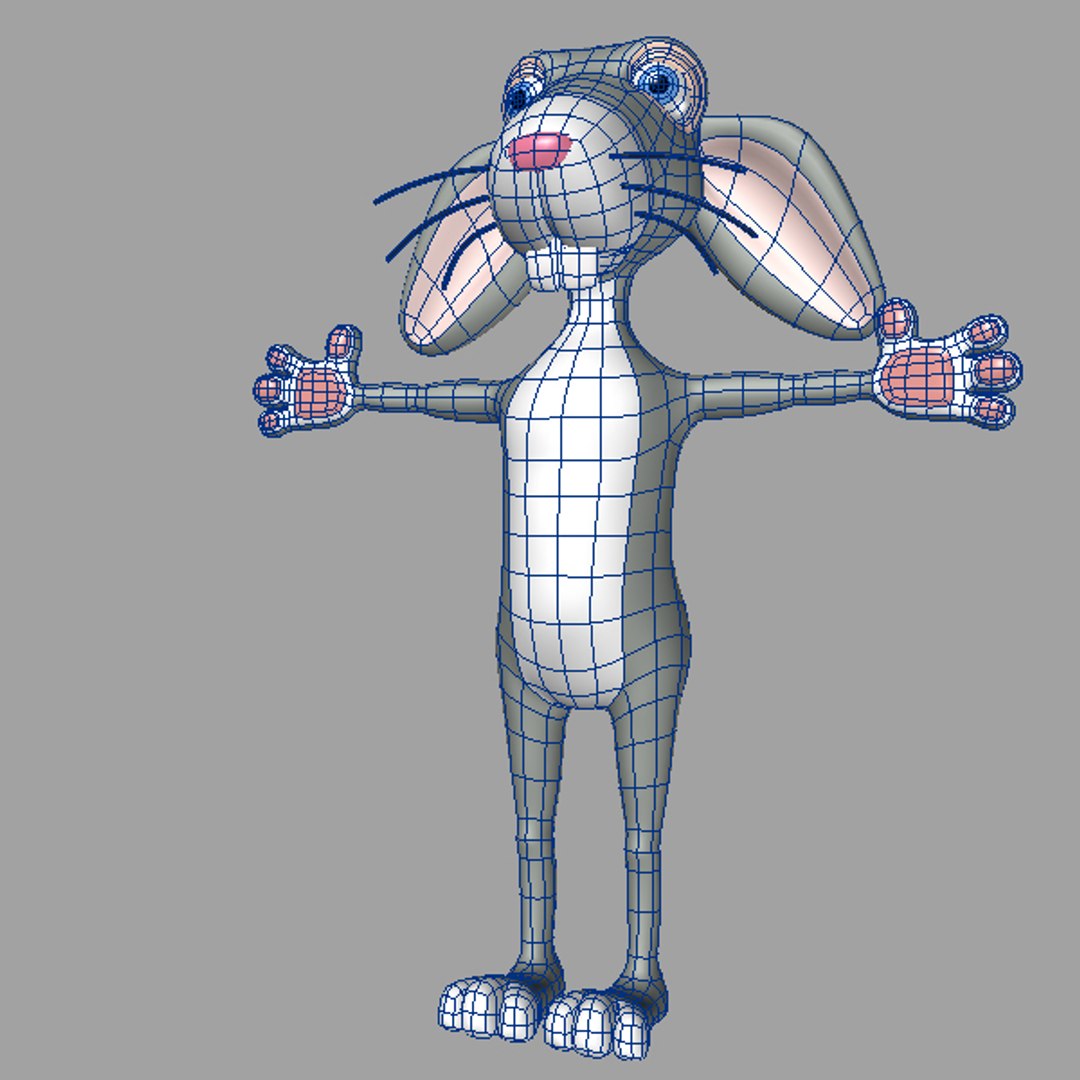 3d simple cartoon rabbit model