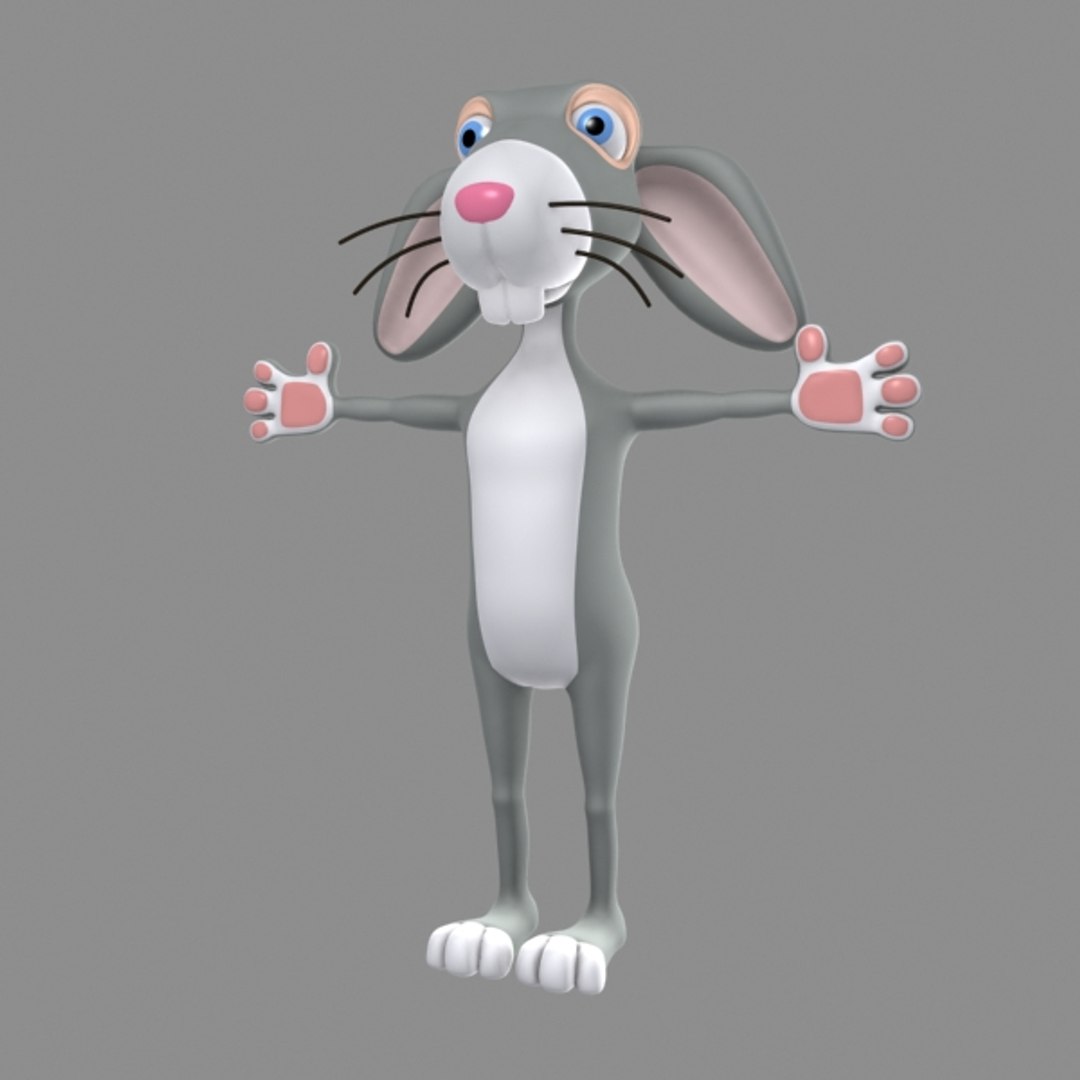 3d simple cartoon rabbit model