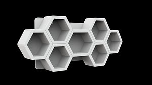 3D Honeycomb Wall Shelf 3D Print Model