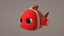 Pez rojo aparejado (animado)