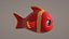 Pez rojo aparejado (animado)