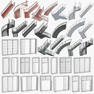 3D model staircases windows