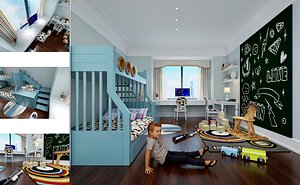 Simple European childrens room 3D