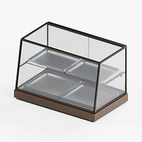 Countertop Pastry Display Case with Sliding Doors and Trays