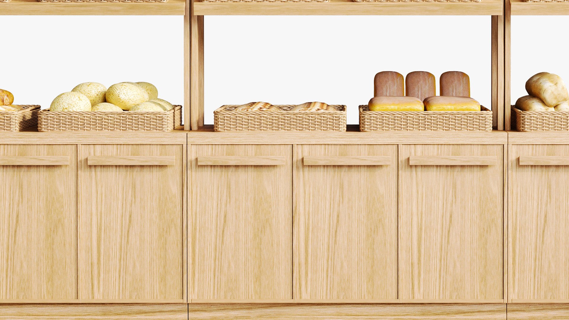 Showcase In A Supermarket Or Cafe With Pastries Bread 3D Model ...