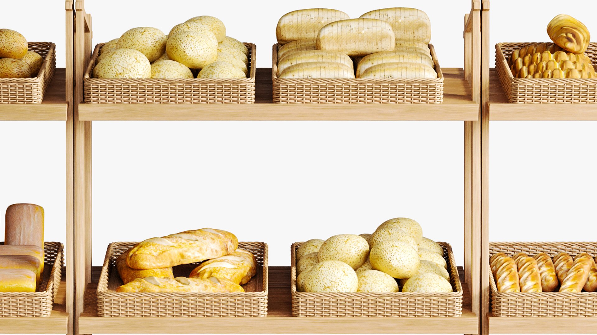 Showcase In A Supermarket Or Cafe With Pastries Bread 3D Model ...