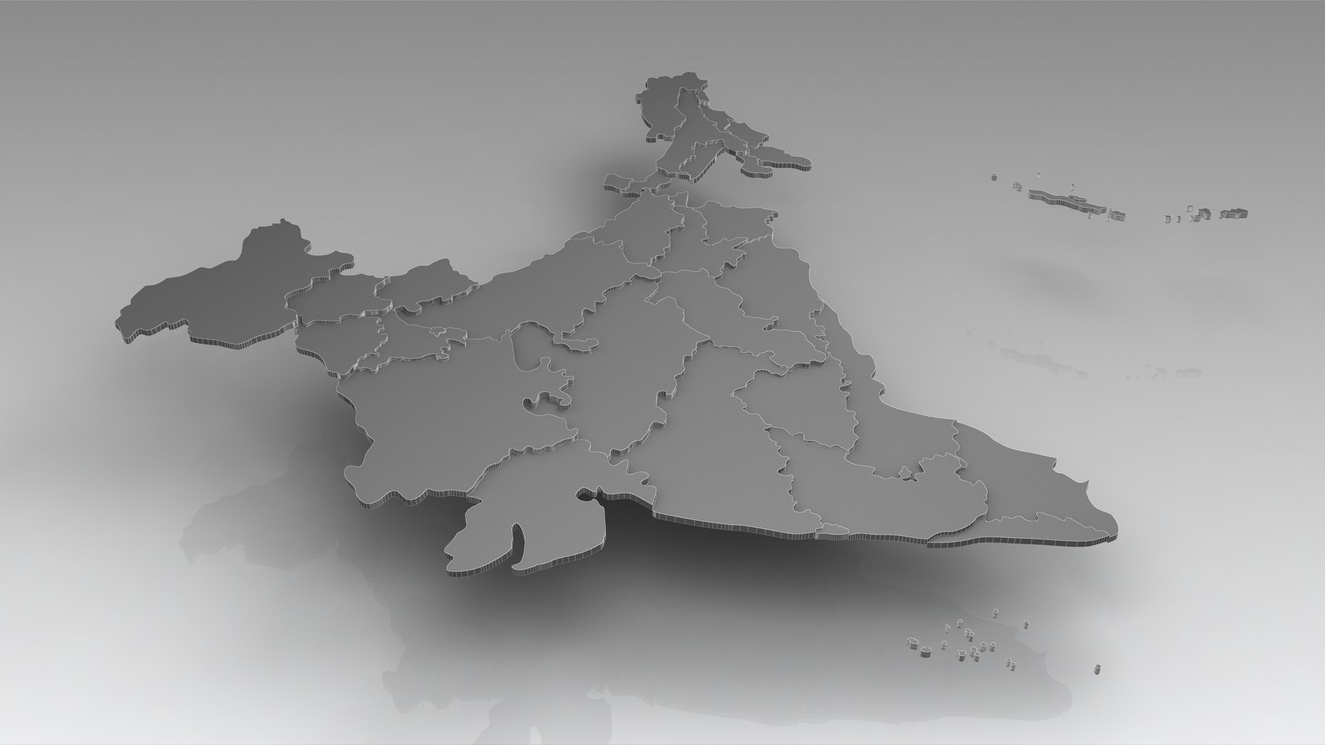 India Map With States 3D Model - TurboSquid 2243161