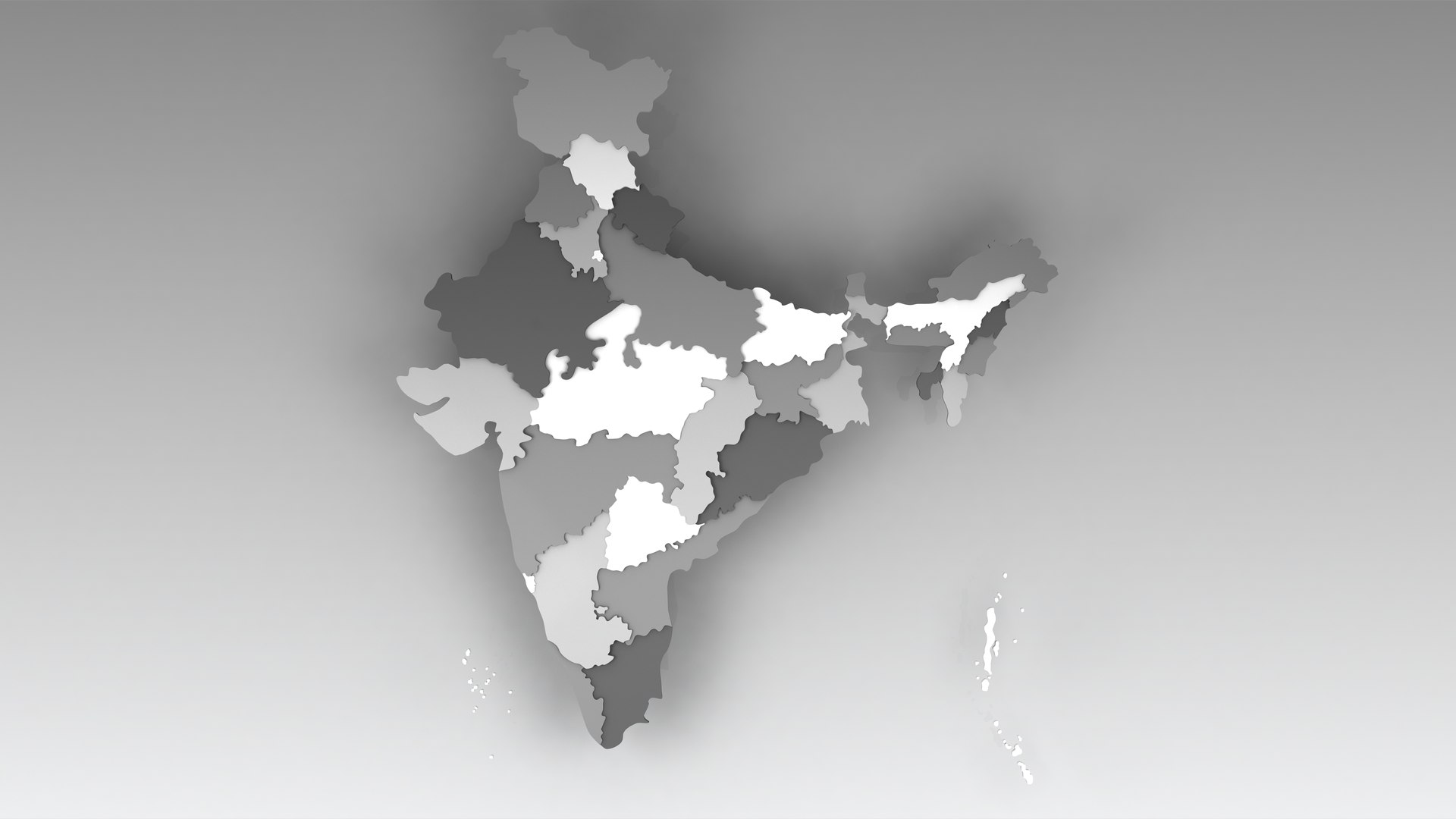 India Map With States 3D Model - TurboSquid 2243161