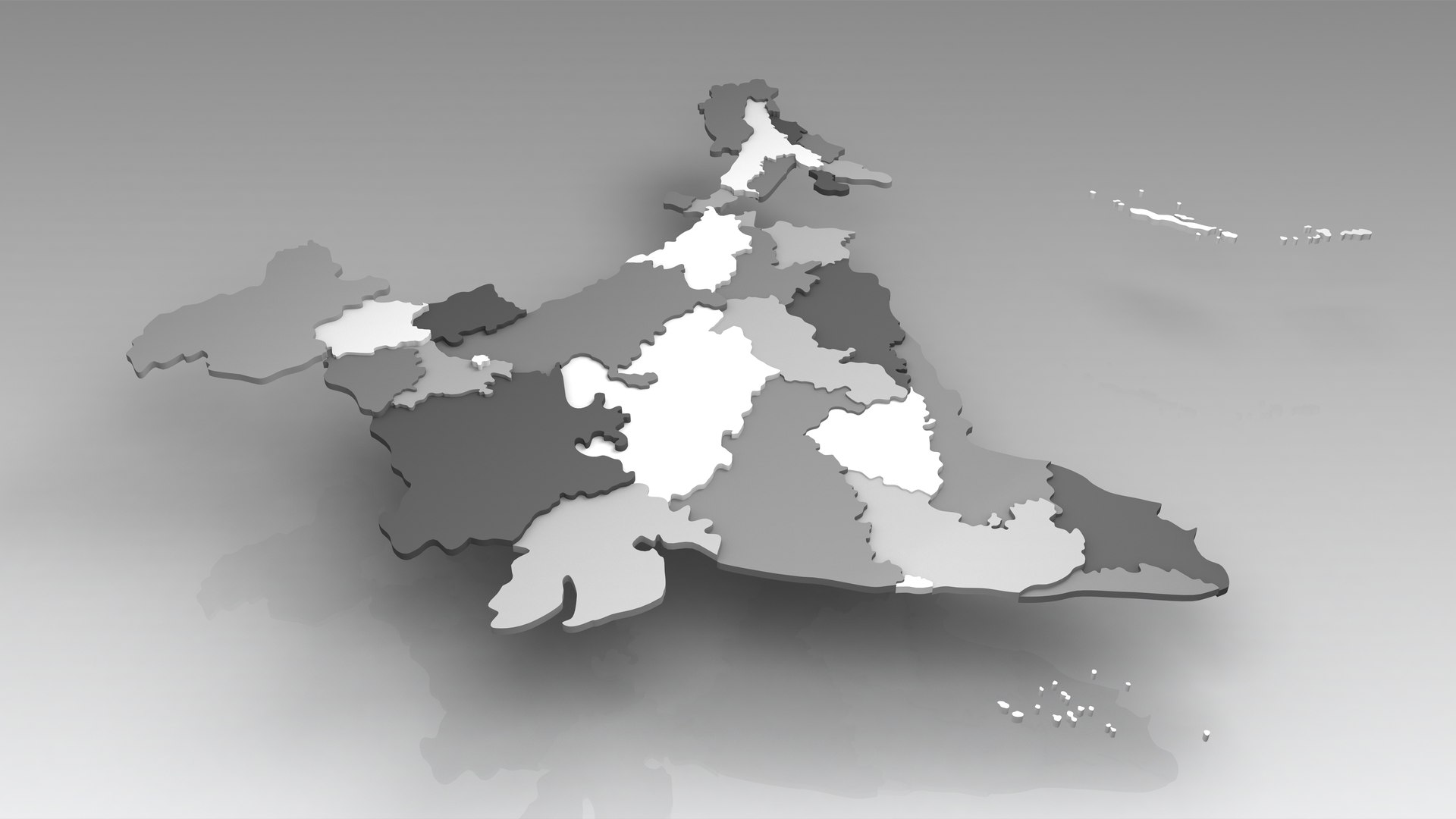 India Map With States 3D Model - TurboSquid 2243161