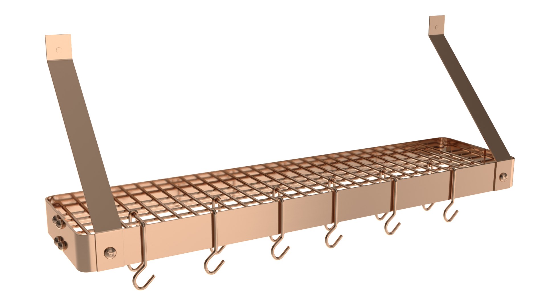Kitchen Shelf Wall Utensil Holder Copper 3D model preview
