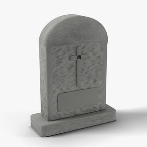 Weathered Arched Tombstone with Cross Relief - Halloween Graveyard Prop