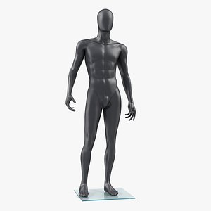 3D male mannequin dark standing