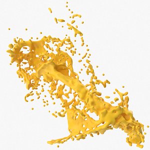 3D Yellow Splash 04