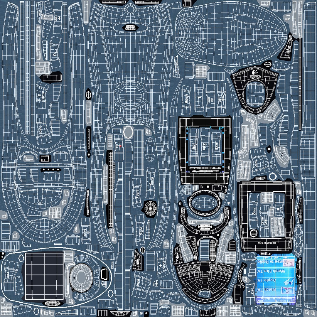 Universal Remote Control Logitech Harmony 880 Blue 3D Model ...