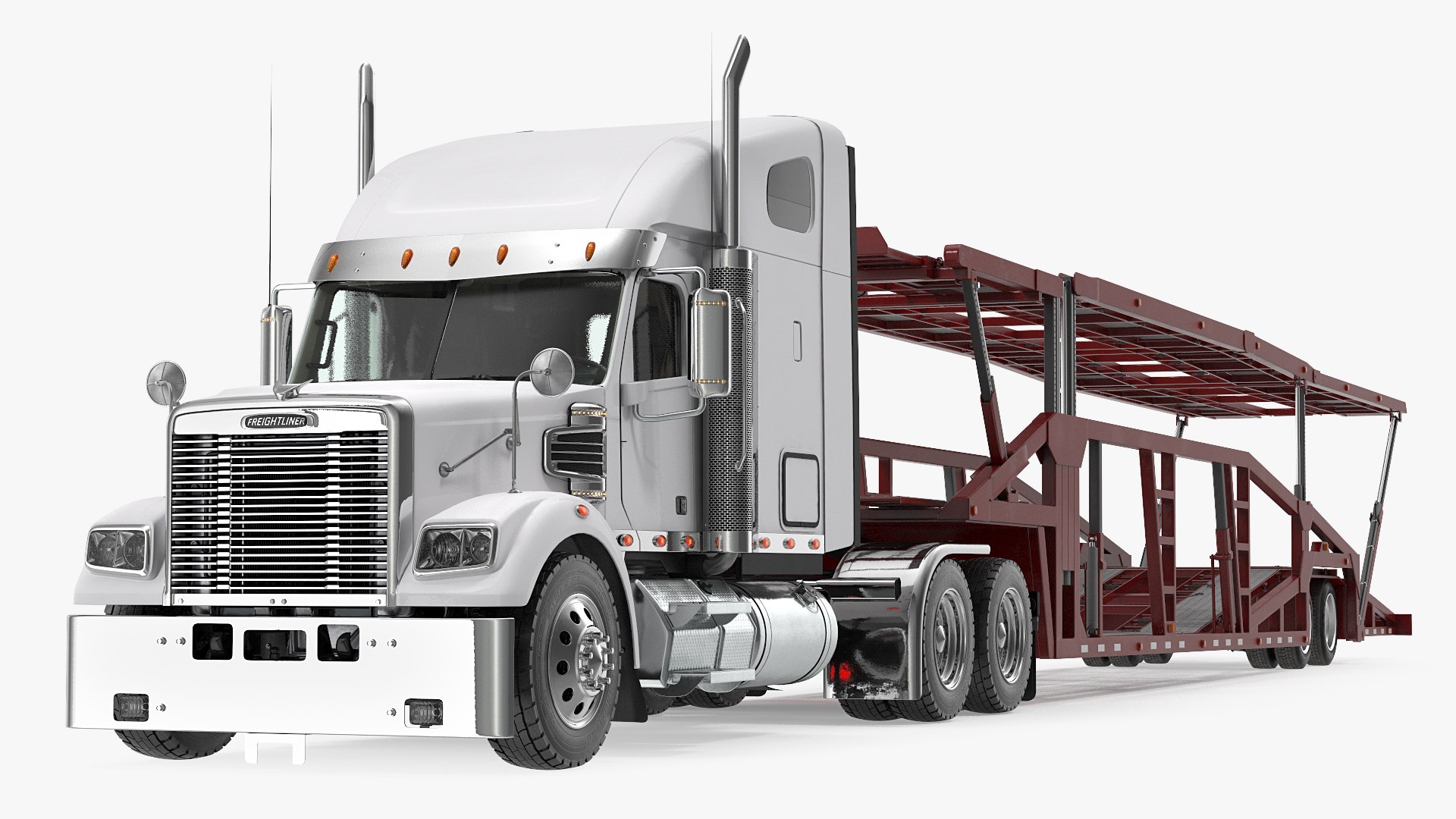 Freightliner 122SD with Hauler Trailer 3D model preview