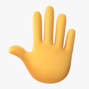 3D model raised hand emoji
