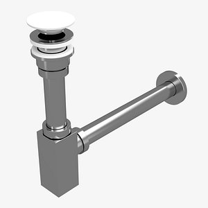 Basin wastes and traps with outlet 3 3D
