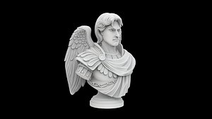 3D Archangel Michael Bust Heroic Angelic Sculpture 3D Print Model