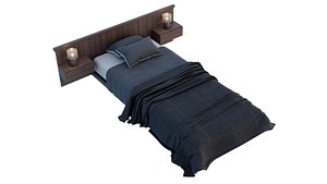 Single Hotel Bed 3D Model 3D