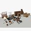 3D 40 sets of furnitures and tools in old Japanese dining room