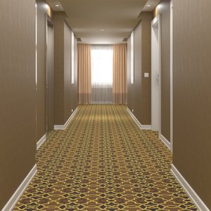 Hotel Corridor Brown 3D model