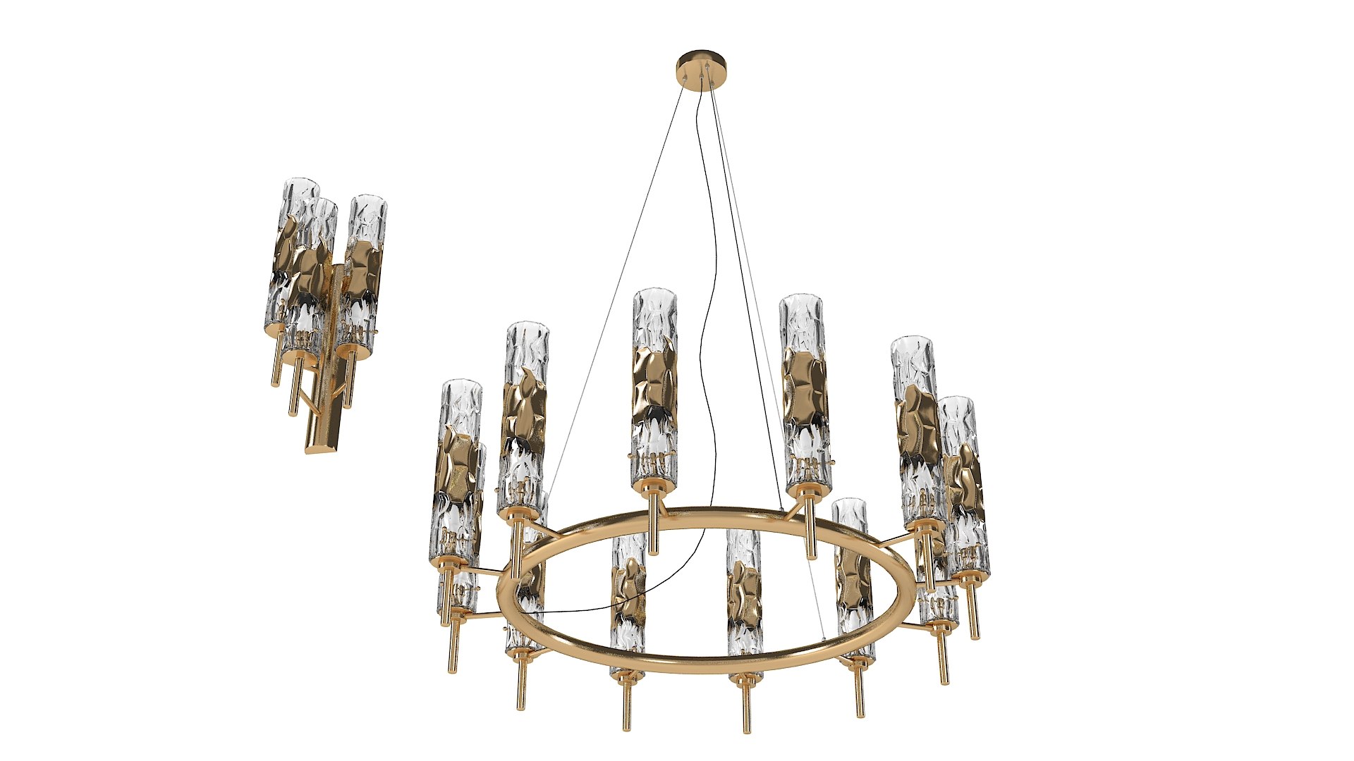 Chandelier Wall Lamp 3D Model - TurboSquid 1597052
