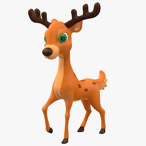Cartoon Deer Rigged 3D Model