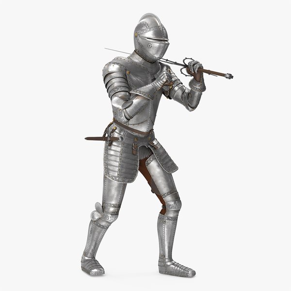 Medieval Knight Plate Armor with Zweihander Rigged