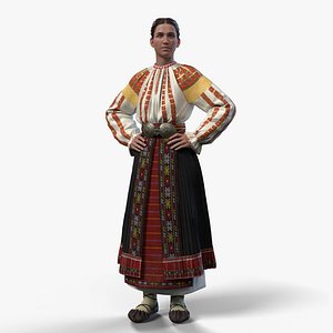 Female Traditional Folklore Costume and Head - Vlasca