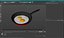 Nonstick Frying Pan with Fried Eggs on Red Silicone Mat 3D model