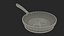 Nonstick Frying Pan with Fried Eggs on Red Silicone Mat 3D model
