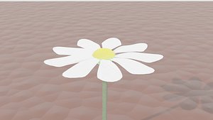 white flower 3D model
