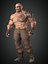 Modello 3D truccato di Warrior Man realistico