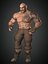 Modello 3D truccato di Warrior Man realistico