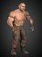 Modello 3D truccato di Warrior Man realistico