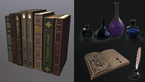 Magic books 3D model