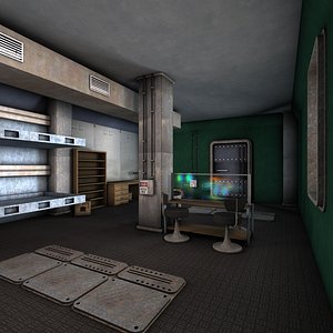 3d model science fiction interior