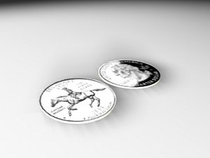 cinema4d delaware quarter coin