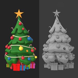3D Christmas Tree Cartoon model