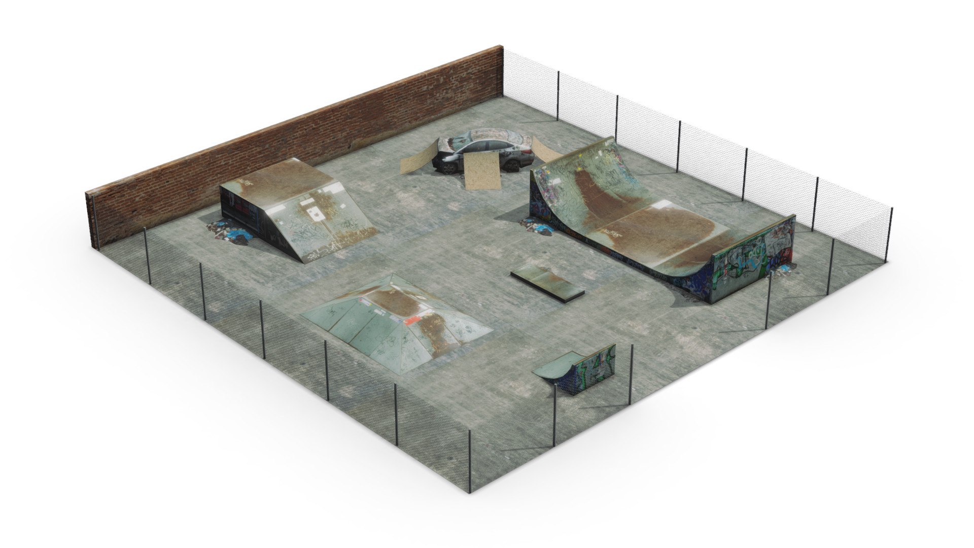 3D Skatepark - TurboSquid 2253343