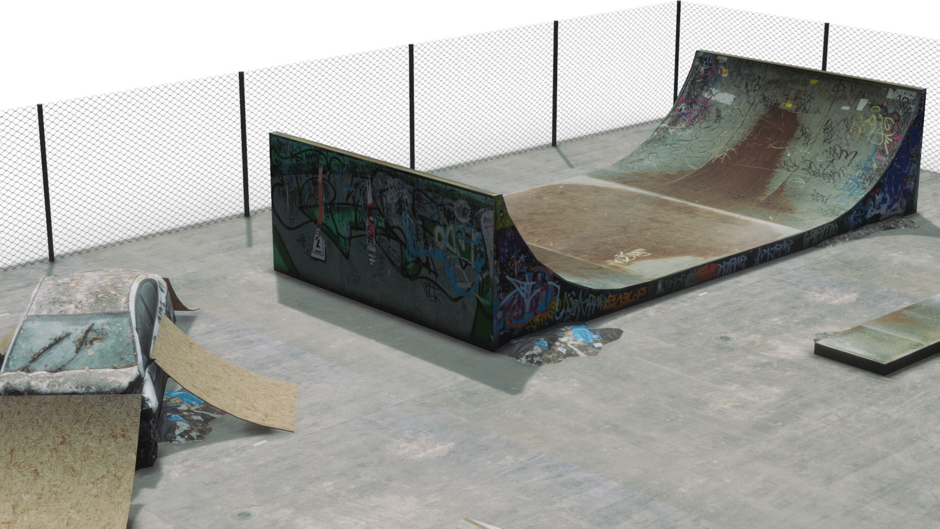 3D Skatepark - TurboSquid 2253343